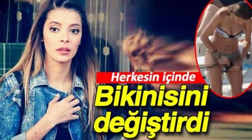 Selin Şekerci Plajda Bikinisi Değiştirdi Şok eden hareket