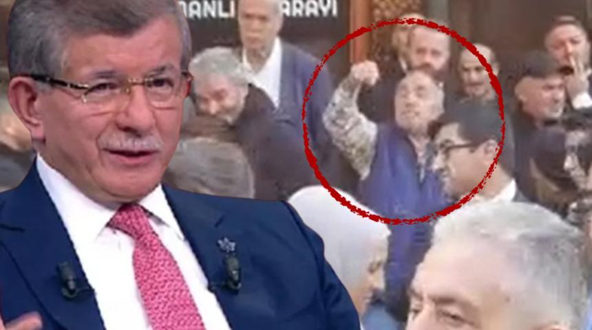 Ahmet Davutoğlu'na konuşma yaptığı sırada vatandaştan tepki! 'PKK ile berabersiniz'