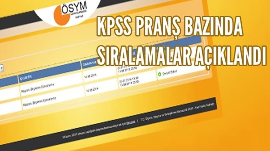 2016 KPSS branş sıralaması &Ouml;SYM tarafından yayınlandı