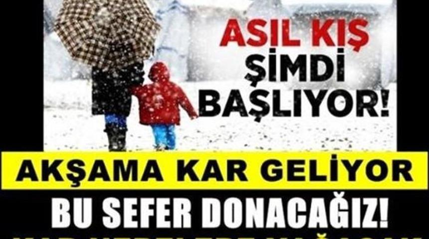 Meteoroloji Uyardı Akşama Kar Geliyor?Hangi İllerde Yağıcak?