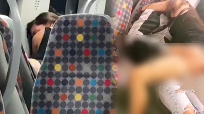 Sosyal medya bu görüntüleri konuşuyor! Trende cinsel ilişkiye girdiler