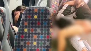 Sosyal medya bu görüntüleri konuşuyor! Trende cinsel ilişkiye girdiler