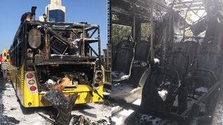 Beşiktaş’ta yürekler ağza geldi! Seyir halindeki İETT otobüsü alev aldı