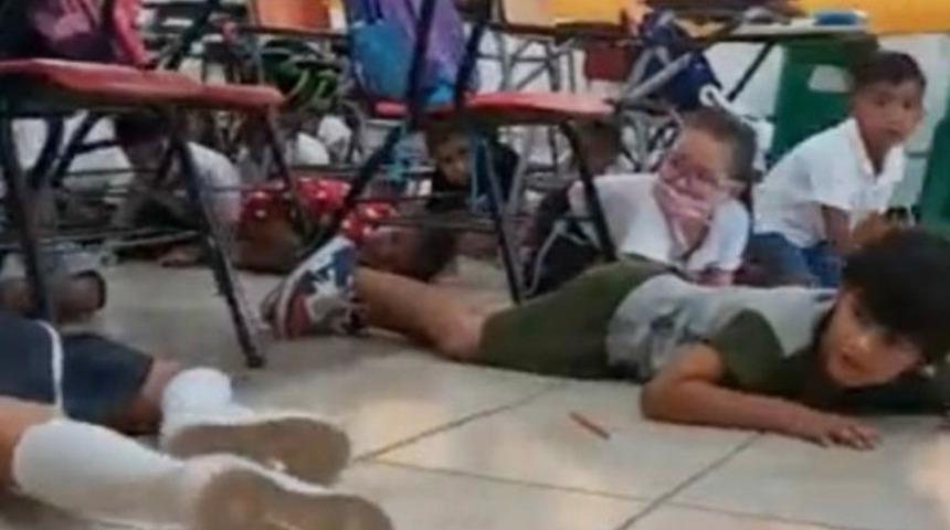 Meksika’da korkutan anlar! Kartel çatışmasının ortasında kalan ilkokul öğrencileri kabusu yaşadı... Sıraların altına saklandılar