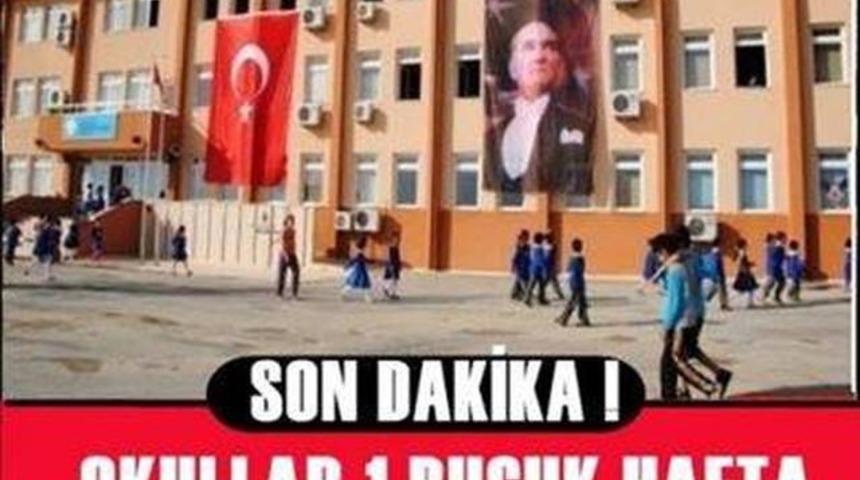 Son Dakika Okullar 1.5 Hafta Tatil Ediliyor?Pazartesi Okullar Varmı Yokmu?