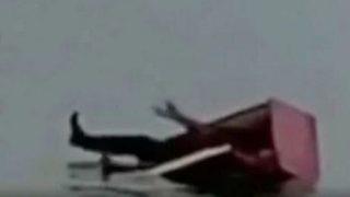 Mucize kurtuluş! Teknesi battıktan sonra 6 saat boyunca buzdolabının içinde mahsur kaldı