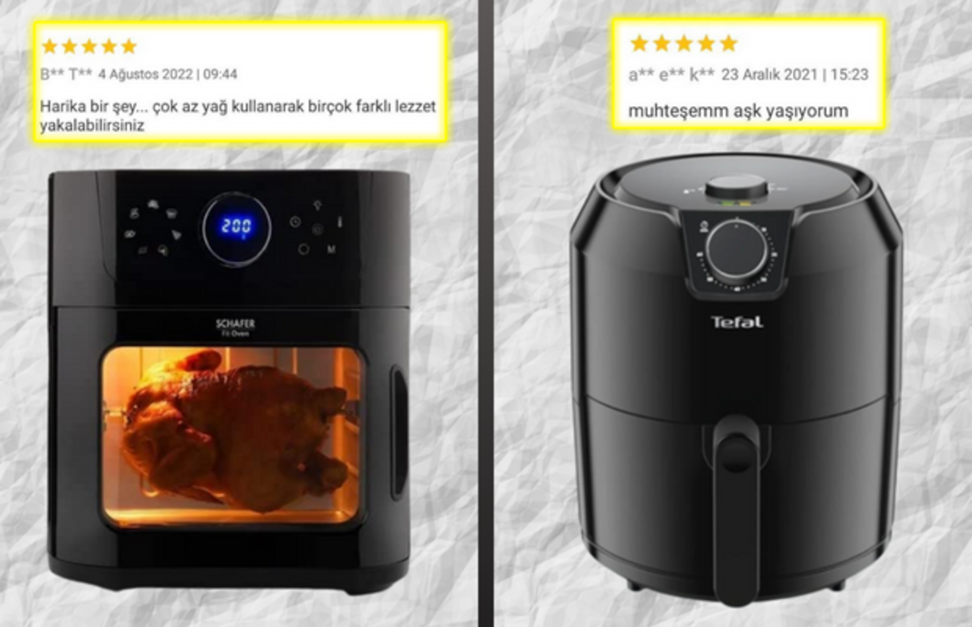 Çok beğenilen iki marka olan Schafer ve Tefal airfryer karşılaştırması