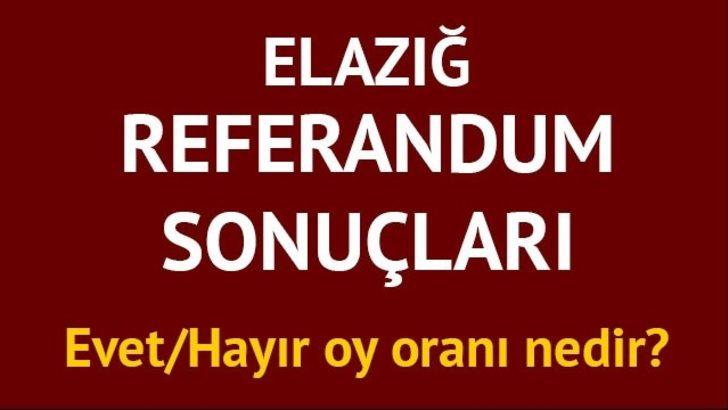 Elazığ Referandum sonuçları: 2017 Türkiye geneli il il ve Elazığ'da Evet/Hayır oy oranları 