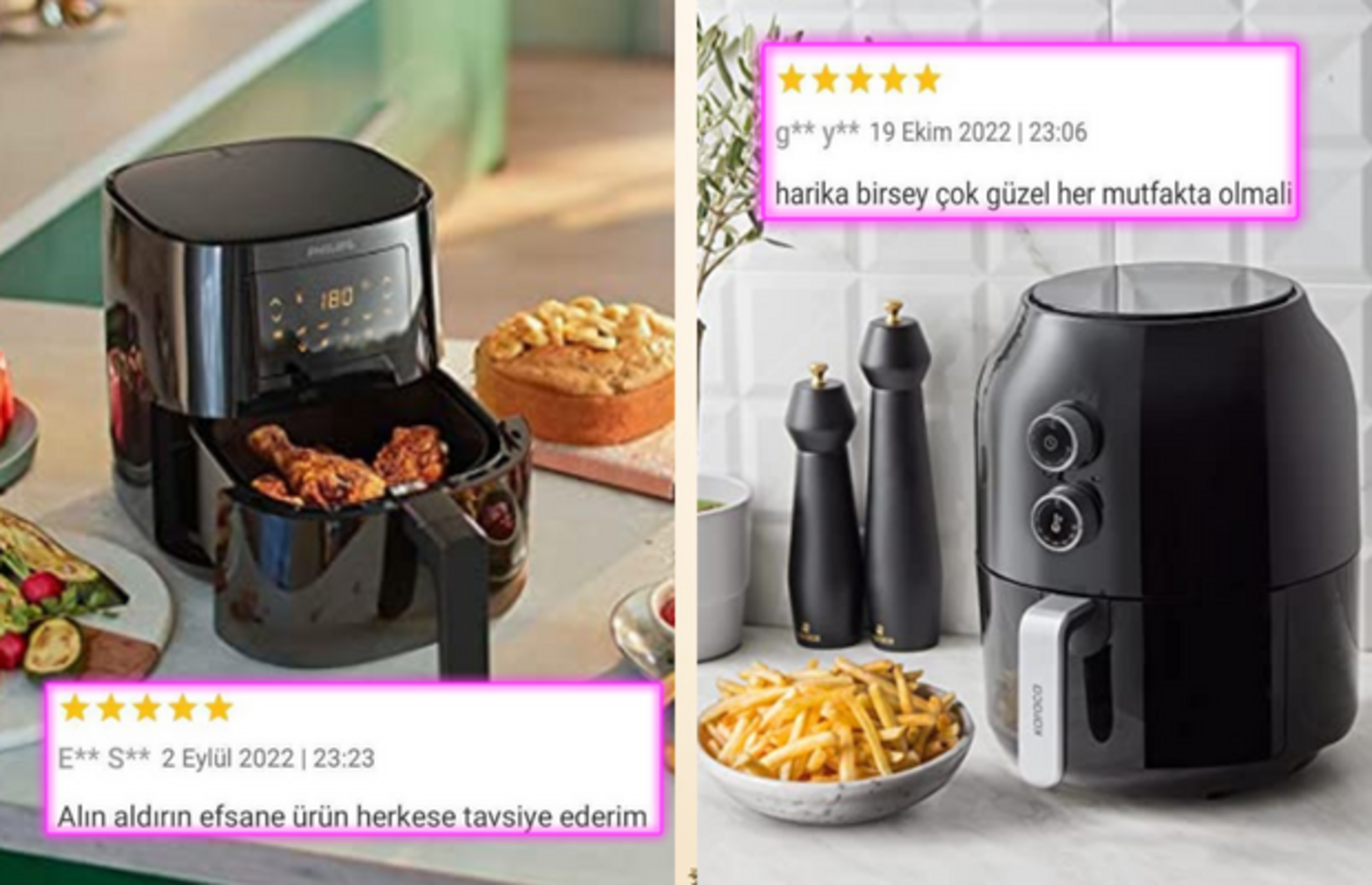 Philips ve Karaca airfryer karşılaştırması, kullanıcı yorumları