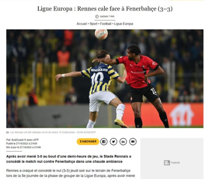 Hocaları "Biz aptalız" demişti! Avrupa basını Fenerbahçe-Rennes maçını böyle gördü G4