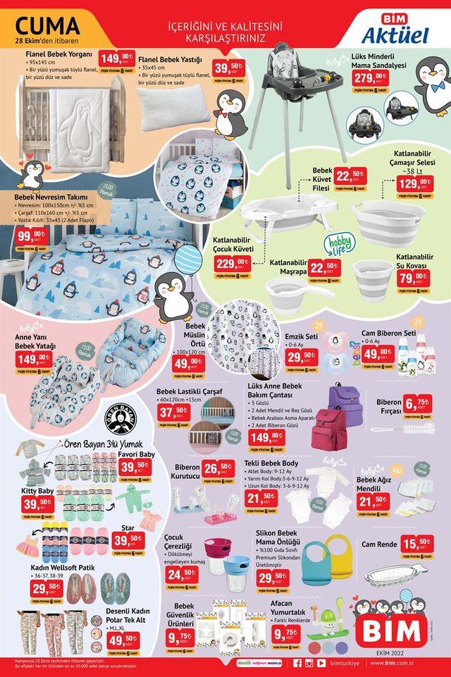 28 Ekim BİM aktüel ürünler kataloğu yayınlandı! Bebek ürünleri, beyaz eşya, kırtasiye ürünleri...