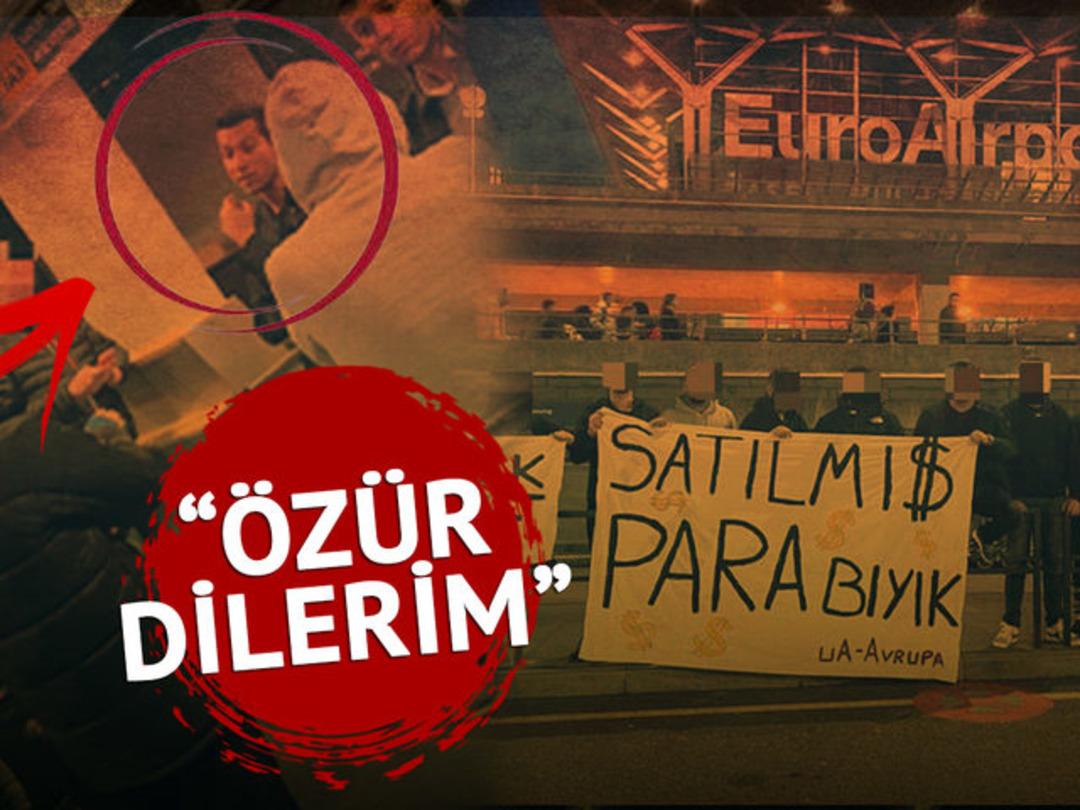 Havaalanında ortalık karıştı! Galatasaray taraftarı Ali Palabıyık'ın &ouml;n&uuml;n&uuml; kesti... "&Ouml;z&uuml;r dilerim"