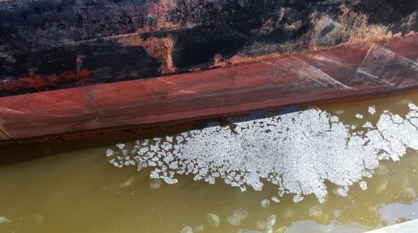 Denizi kirleten gemiye rekor ceza! Ekipler temizlemek için çalışma başlattı...