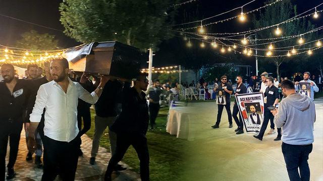 Damadın arkadaşları düğüne kara tabutla gelince herkes şoke oldu