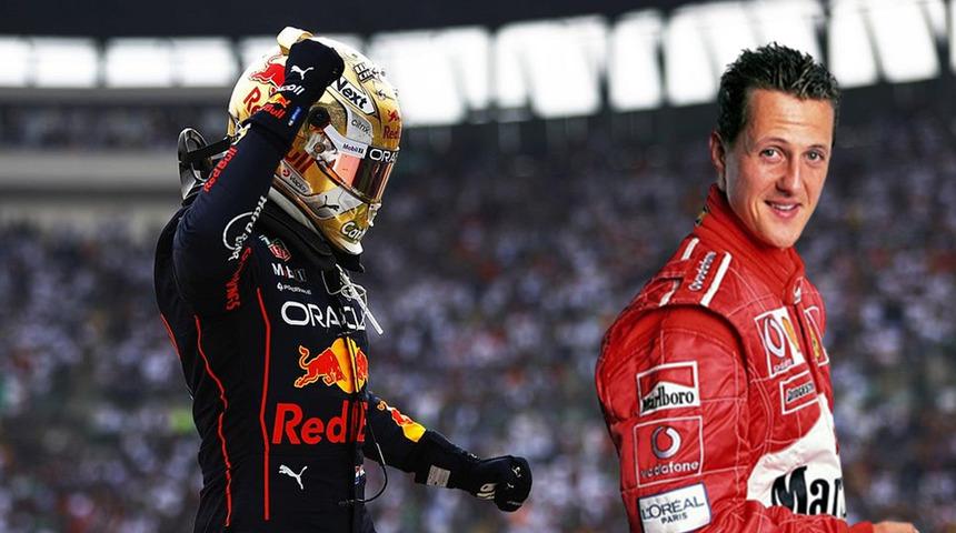 Max Verstappen bunu da yaptı! Michael Schumacher'i geride bıraktı, F1 tarihine geçti...