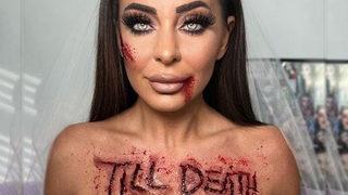 Nişanına ölü gelin olarak katıldı! Göğüslerinin üzerine kanla ''Ölene kadar...'' yazdı