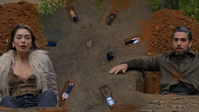 Gecenin Ucunda dizisindeki 'ölüm terapisi' sahnesi olay oldu! Neslihan Atagül ile Kadir Doğulu canlı canlı mezara girdi