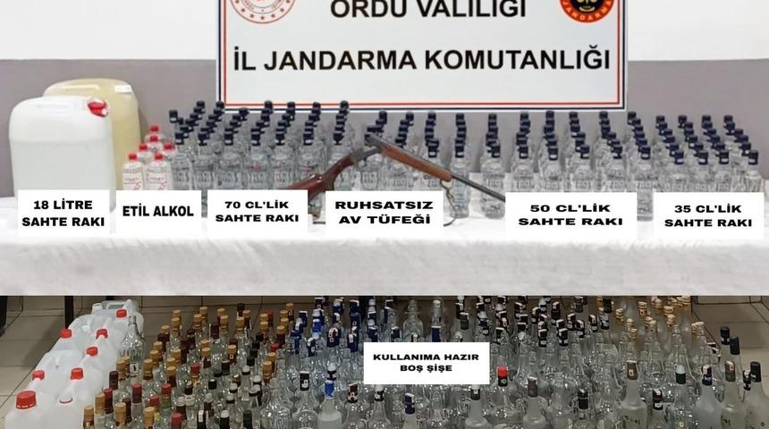 Ordu’da sahte alkol operasyonu