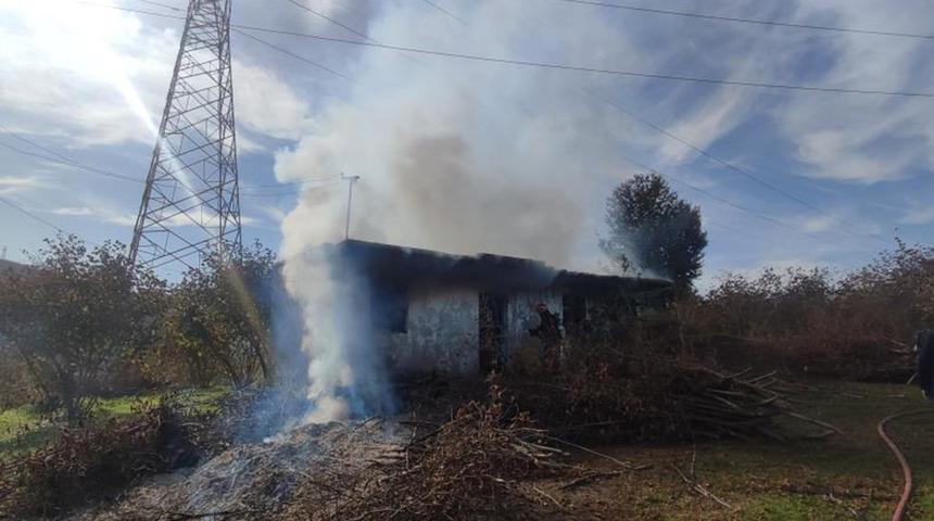 Fındık dallarını yakmak isterken samanlığı küle çevirdiler!
