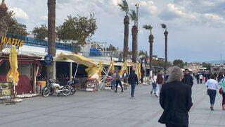 Edremit'te şiddeti yükselen lodos vatandaşlara zor anlar yaşattı