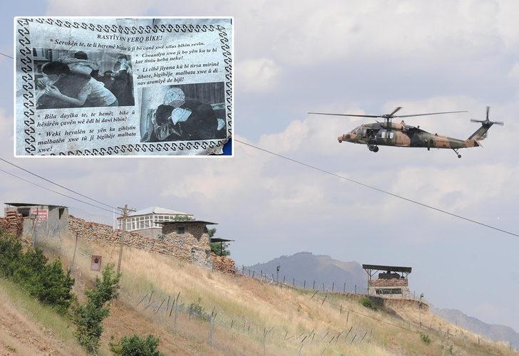 Askeri helikopter ile dağlara atıldı! Teröristlere 'teslim ol' bildirisinde dikkat çeken ifadeler