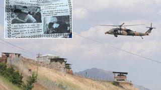 Askeri helikopter ile dağlara atıldı! Teröristlere 'teslim ol' bildirisinde dikkat çeken ifadeler