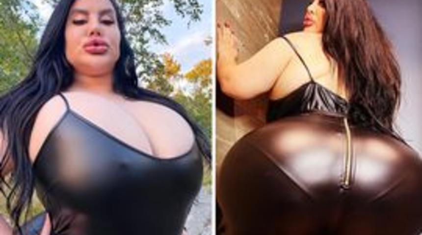 “Dünyanın en büyük kalçasına” sahip olmak istiyor! Deri taytıyla verdiği poz herkesi şoke etti