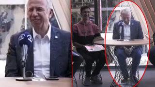 Koltuğu görünce dayanamayıp espriyi patlattı! Mansur Yavaş'ın siyasi göndermesi herkesi güldürdü