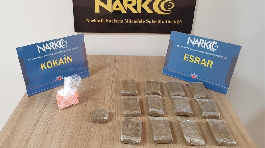 Ordu'da uyuşturucuyla yakalanan 2 kişiden biri tutuklandı