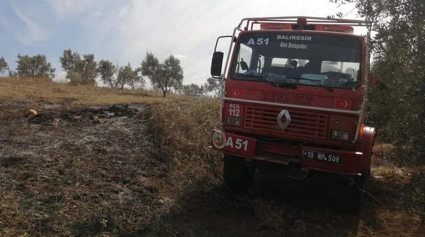 Gönen Havutça kırsal mahallesinde yangın çıktı