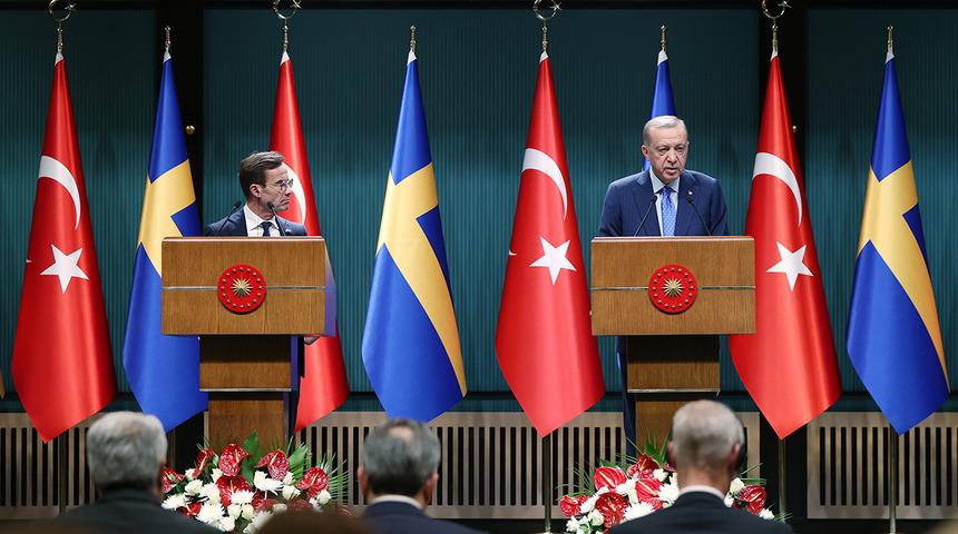 Son dakika: Cumhurbaşkanı Erdoğan, İsveç Başbakanı ile kameraların karşısında! O teröristin ismini verdi... 'Türkiye'ye deport edilmesi bizler için büyük önem arz ediyor'