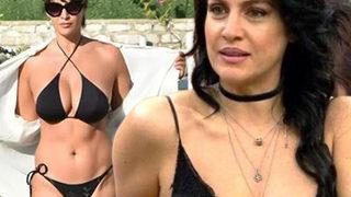 Tuğba Ekinci siyah deri kostümle poz verdi! Arkasını dönünce.... 