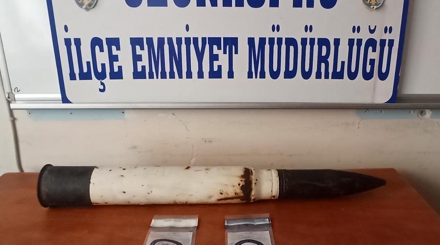 Edirne'de bir evde patlamamış havan topu mermisi ele geçirildi