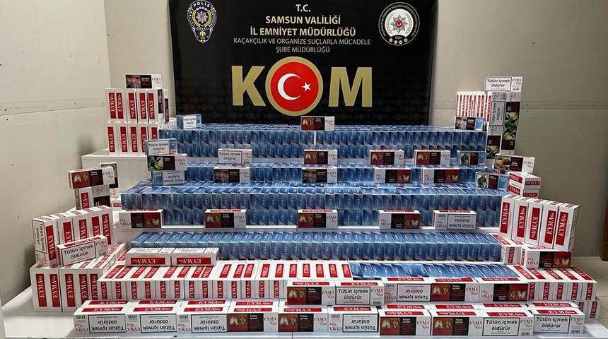 Samsun’da 180 bin filtreli sigara kağıdı ele geçirildi
