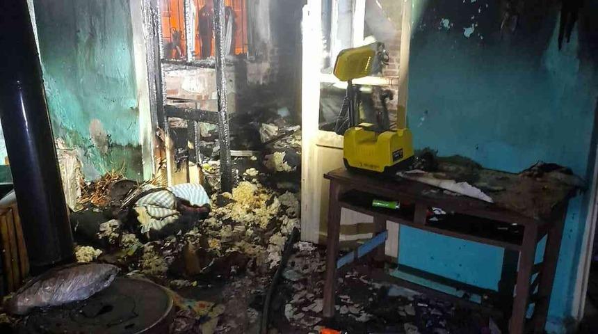 Germencik’te ev yangını