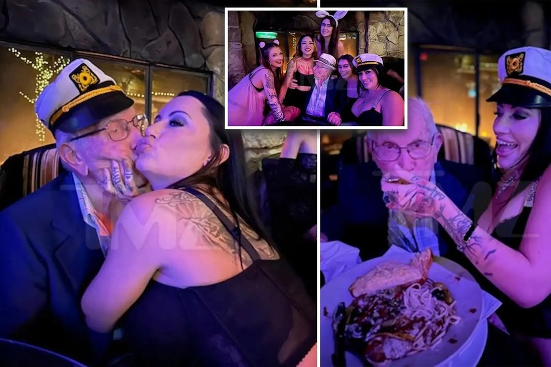 100. yaş g&uuml;n&uuml;n&uuml; &ouml;yle bir kutladı ki! Striptiz kul&uuml;b&uuml;nde tutkulu &ouml;p&uuml;c&uuml;klerinden şehvetli kucak danslarına...