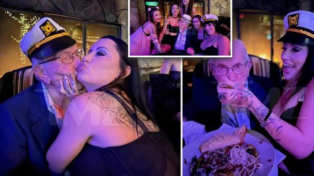 100. yaş gününü öyle bir kutladı ki! Striptiz kulübünde tutkulu öpücüklerinden şehvetli kucak danslarına...