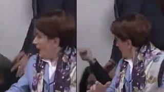 Meral Akşener'in hemen yanındaydı, bir anda kendini yerde buldu! Herkesin yüreği ağzına geldi
