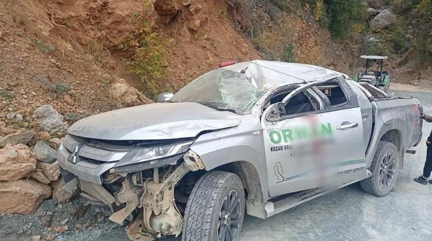 Orman muhafaza memurları kaza yaptı: 3 yaralı