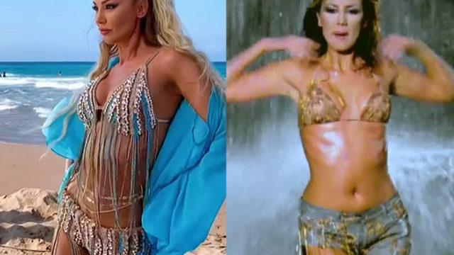 42’lik Petek Dinçöz 2000'lere geri döndü! Kumsalda bikinili kalça dansı