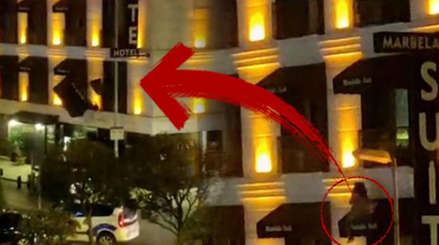 İstanbul'da akılalmaz anlar! Otelin camından beton zemine düştü