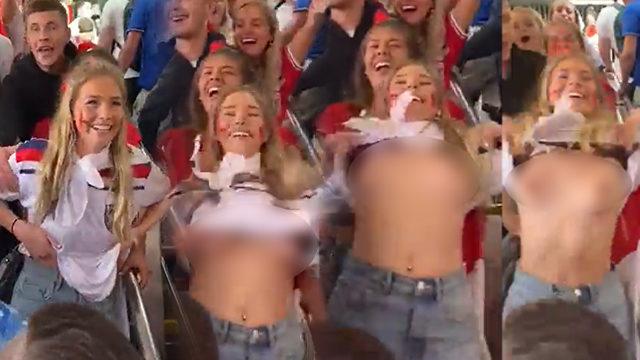 Katar'da herkesi şaşkına çeviren an! İngiliz taraftarı kadın bir anda göğüslerini açınca...