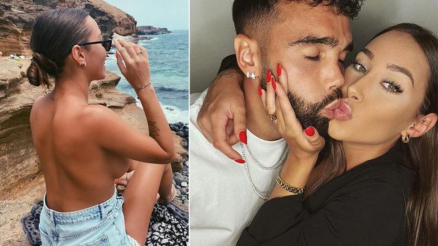 Dünya Kupası'nın İspanyol yıldızı David Raya'nın sevgilisinden yarı çıplak poz! Minik bikinisini çıkarıp üstsüz güneşlendi