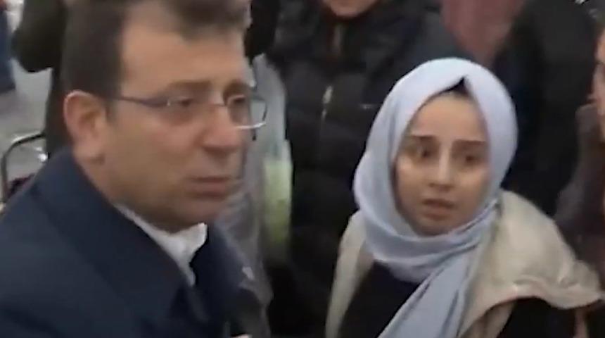 Pazarda kalabalığın arasından İmamoğlu'na seslenerek yardım istedi "Hamileyim, bana vuruyor"