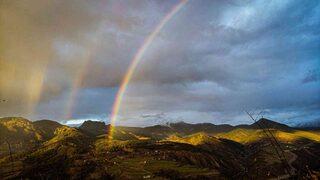 Sakin Şehir Şavşat’ta gökkuşağının eşsiz manzarası