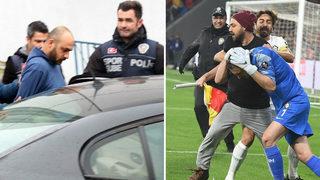 Son dakika: Göztepe - Altay maçındaki olaylara sebebiyet veren şahıs tutuklandı! Sahaya girip Altay kalecisinin kafasında korner direğini kırmıştı...