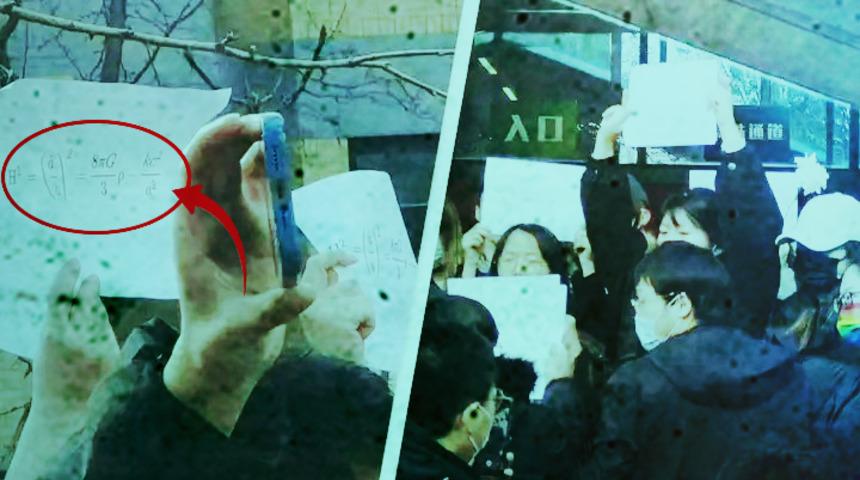 Gizemi çözülemedi! Pankartlardaki bu denklem ne anlama geliyor?