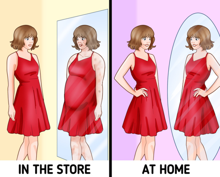 Mağaza aynalarında farklı görünmek 