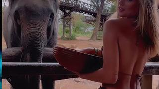 Müstehcen anlarıyla damga vurmuştu! Arabella Chi minik bikisiyle paylaştı