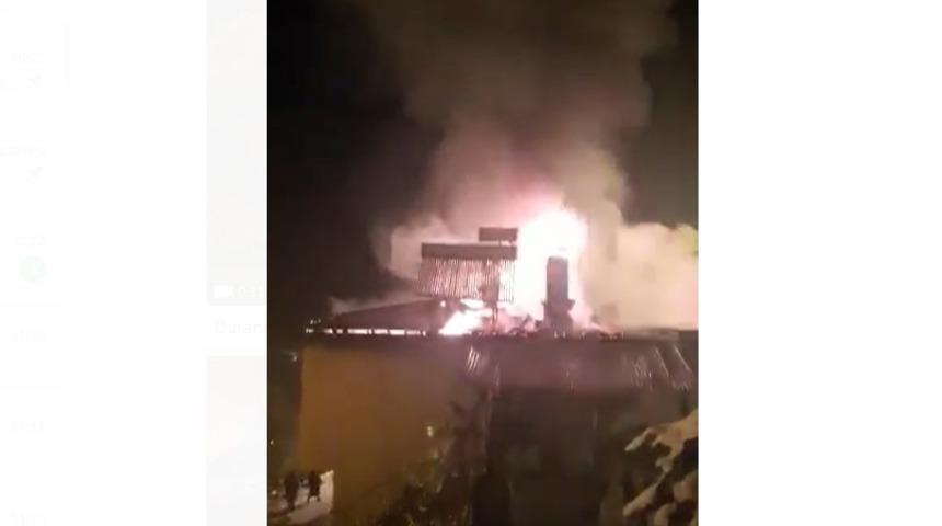 Durankaya beldesinde korkutan yangın